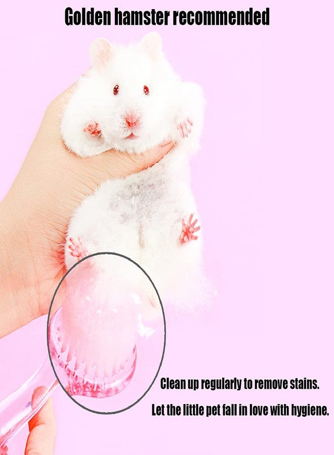 WOLEDOE 2Pcs Hamster Brush and Comb, fit Guinea Pig, Ferrets, Rats, Chinchilla, Bunny - Pink - Image 2